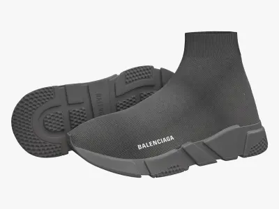 Balenciaga Speed Trainers Mono Grey 3D model