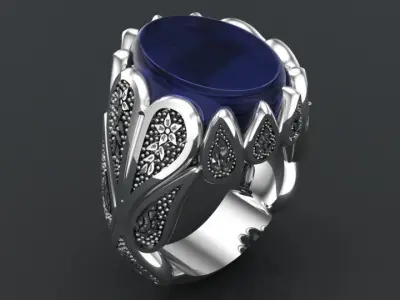  paisley men ring  3D print model