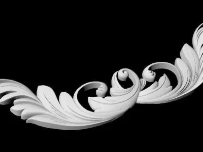 Central decor ornament for furniture 3D model 802