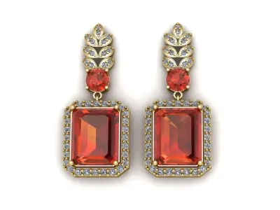 Luxury Wedding Diamond Earring 3d Printable Model 3D print model