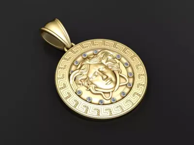 Gold medallion pendant 3D printable model   3D print model
