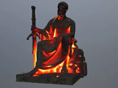 Statue  Low-poly 3D model