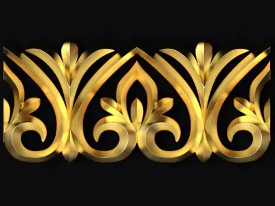 Central decor ornament for furniture 3D model 67
