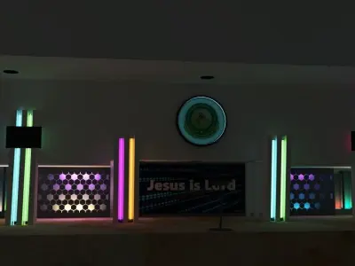 CHURCH INTERIOR DECOR Low-poly 3D model