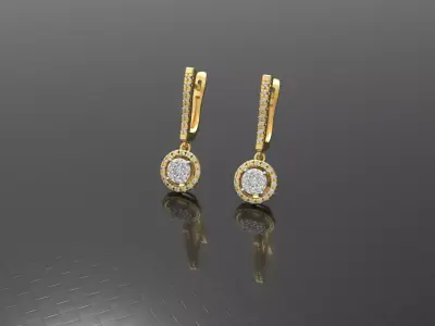 Luxury wedding earring 3D print model