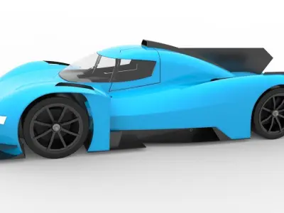 Endurance race car 3D model