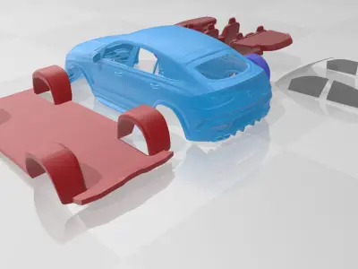 Mercedes Benz GLE63S AMG Coupe 2024 - Separate Parts STL Model 3D print model