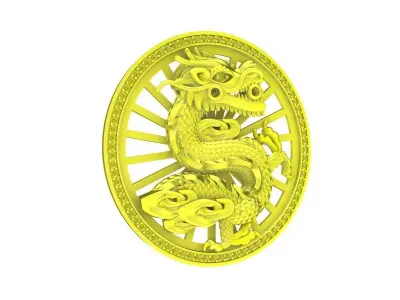 A6145 Luxury Diamond Dragon Pendant 3D print model