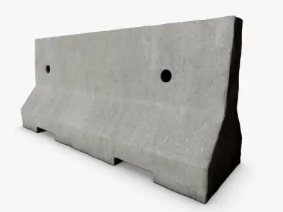 Road Barrier Low-poly 3D model