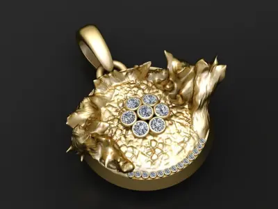 Bloom Medallion Pendant   3D print model