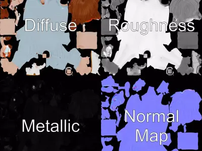 Joyful Animated Girl model pack Low-poly 3D model