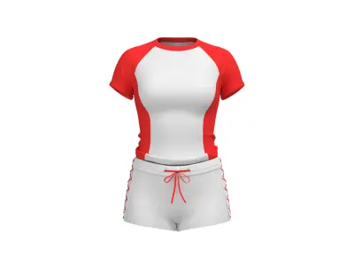 Female Tshirt And Short 3D model