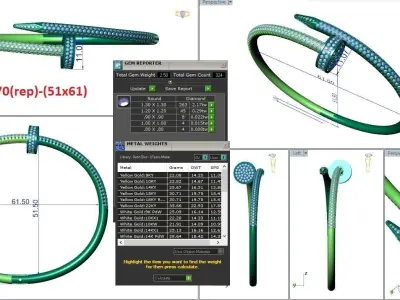 Woment full diamonds bracelet 3D print model