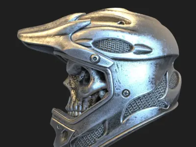  skull pendant jewelry Biker helmet vol5  3D print model