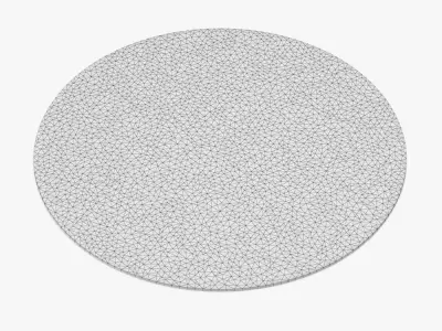 Blue round rug 3D model