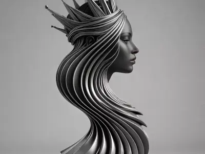  Abstract Chess Queen Sculpture 3D print model