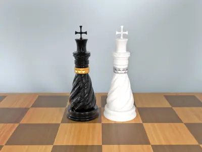 King 3D Luxury Chess Pieces 3D Print Model 3D print model