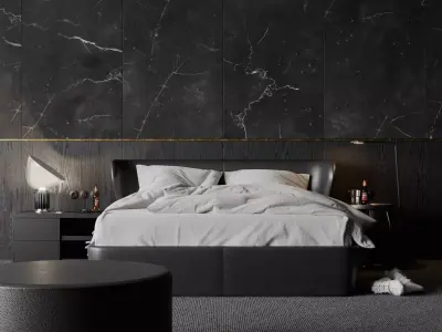 Black Bedroom 3D model