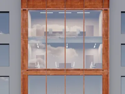 Modern building fasade 1 3D model