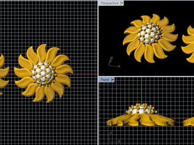 Studs Earrings 3dm file 3D print model