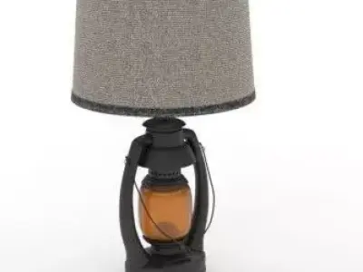 3D Vintage Lantern Lamp Detailed Model for Rendering  3D model