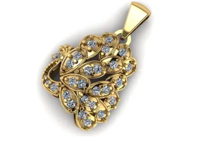 LUXURY HIP HOP PEACOCK PENDANT 3D PRINTABLE MODEL 3D print model