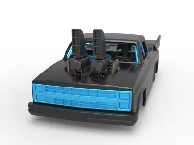 Dragster truck Scale 1 to 25 3D print model