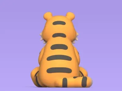 Big Tiger Sitting 3D print model