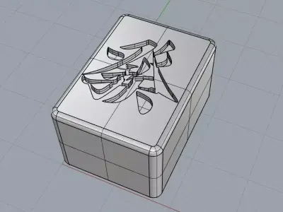 Mahjong tile Green Dragon 3dm 3D print model