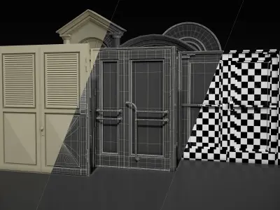 81 Doors and Windows Low-poly 3D model