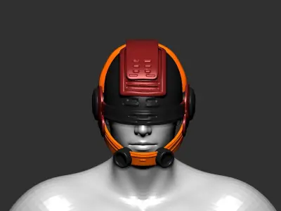 helmet high poly sculpt 3d printable  3D model 44