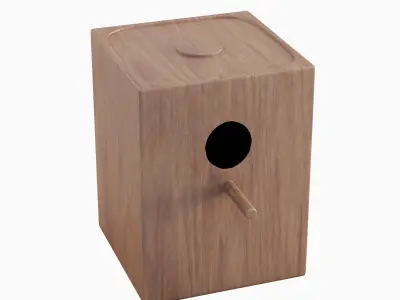 Wooden Birdhouse B 02 3D model
