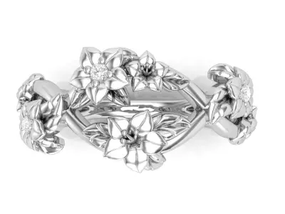 Ring with flowers 3D print model