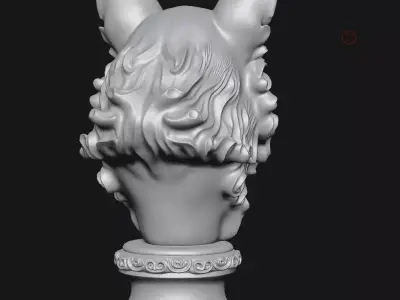 Wolf head sculpture 3D print model order