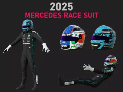 F1 Mercedes Race Suit 2025 3D model