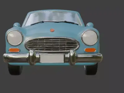 cartoon 3d blue car model for 3D Printing  3D print model
