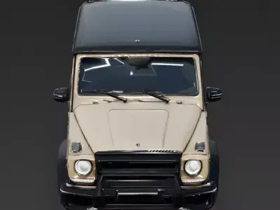 Desert Tan And Black Luxury SUV 3D Model Low-poly 3D model