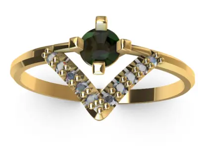 Anillo solitario para dama-mujer -v- 3D print model