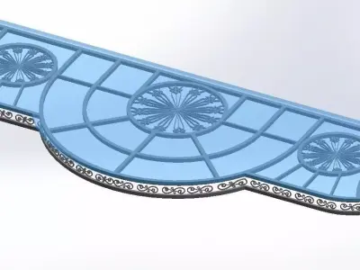 3D CNC glass roof architectural art for villas and townhouses 3D model