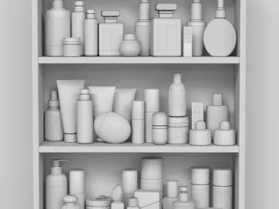 Shelf with cosmetics in a beauty salon 12 3D model
