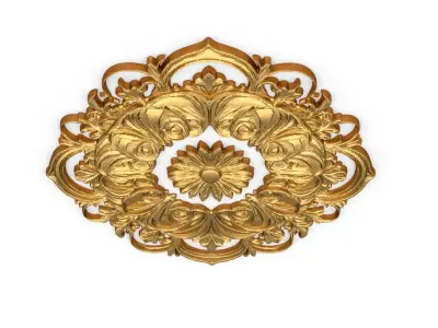 Rosette decorative ceiling medallion 02 3D model
