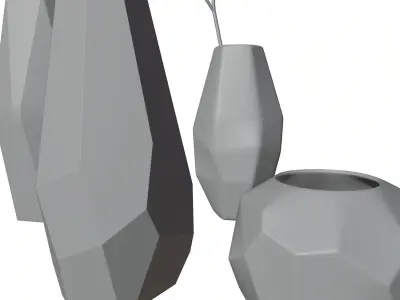 Decorative vases set HG2 3D model