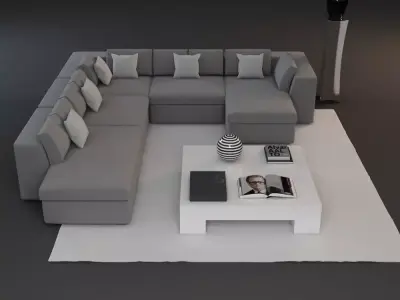 Living Room Furniture Set 2 3D model