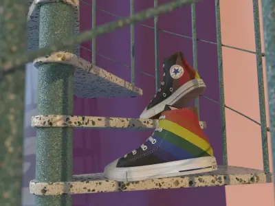 Shoes Converse Color LGBT  Low-poly 3D model