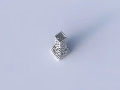 Vase squeezed rectangle with lattice tiles  3D print model