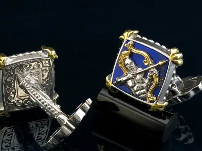 Zodiac signs Cufflinks Archer 3D print model