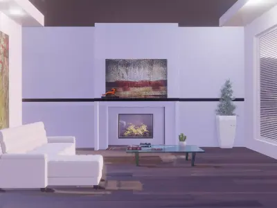 room decoration Low-poly 3D model