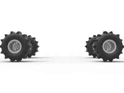 Wheel Set of Formula Off Road Scale 1 to 25 3D print model