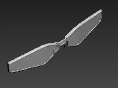 HighPoly Set of two Glasses and two Monocle 3D model