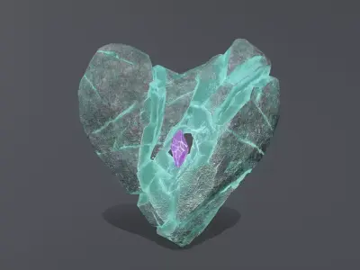 Broken Heart Low-poly 3D model